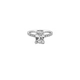 14K Gold 2.00 Carat Lab Grown Radiant Diamond Under Halo Cathedral Engagement Ring