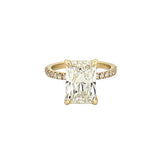 14K Gold 4.50 Carat Lab Grown Radiant Diamond Under Halo Engagement Ring