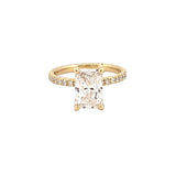 14K Gold 2.50 Carat Lab Grown Radiant Diamond Under Halo Bowtie Engagement Ring