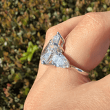 14K Gold 3.80 Carat Lab Grown Trio Pear Engagement Ring