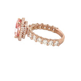 The Julia Engagement Ring with 2.50 Carat Lab Grown Elongated Cushion Pink Diamond