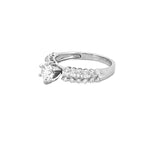 14K Gold Natural Round Diamond Baguette and Round Channel Engagement Ring