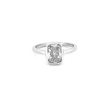 14K Gold Lab Grown 1.50 Carat Radiant Bezel Engagement Ring