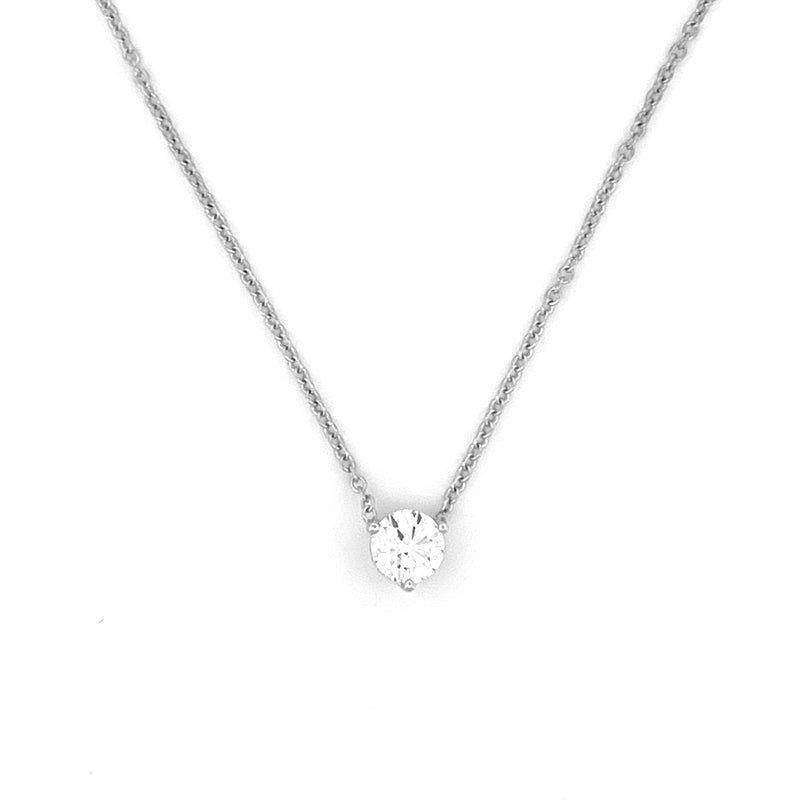14K Gold 1.00 Carat Lab Grown Diamond Prong Set Pendant Necklace