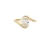 14K Gold 2.00 Carat Lab Grown Oval Diamond Spiral Solitaire Engagement Ring