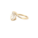 14K Gold 2.00 Carat Lab Grown Oval Diamond Spiral Solitaire Engagement Ring