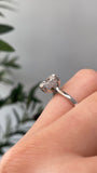 14K Gold 2.00 Carat Lab Grown Cushion Diamond Under Halo Cathedral Solitaire Engagement Ring