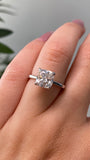 14K Gold 2.00 Carat Lab Grown Cushion Diamond Under Halo Cathedral Solitaire Engagement Ring