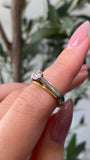 14K Two Tone Gold 6 Prong Cathedral 0.50 Carat Natural Round Solitaire Engagement Ring