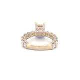 14K Gold 2.00 Carat Lab Grown Elongated Cushion Diamond Double Under Halo U Prong Engagement Ring