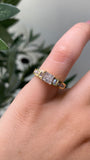 14K Gold Princess Pave Center Diamond Invisible Set Basket Engagement Ring