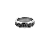 14K Gold Two-Row Mens Black Diamond Eternity Band