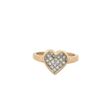 14K Gold Invisible Heart Bezel Diamond Band