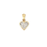 14K Gold Invisible Heart Bezel Diamond Pendant