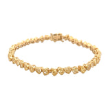 14K Gold Fancy Shape Natural Yellow Diamond Bracelet