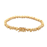 14K Gold Fancy Shape Natural Yellow Diamond Bracelet