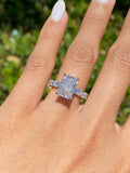 14K Gold 3.00 Carat Radiant Cut Lab Grown Diamond U Prong Engagement Ring
