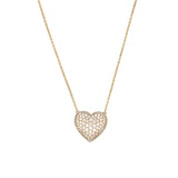 14K Gold Diamond Heart Pavé Pendant Necklace