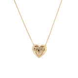 14K Gold Diamond Heart Pavé Pendant Necklace
