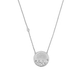 14K Gold Round Diamond Cluster Pattern Pendant Necklace