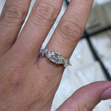 14K Gold Trillian and Baguette Diamond Band
