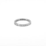 14K Gold Ridged Spaced Diamond Band
