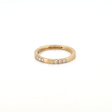 14K Gold Ridged Spaced Diamond Band