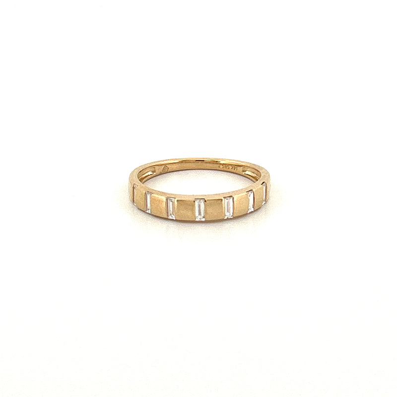 14K Gold Station Baguette Diamond Band