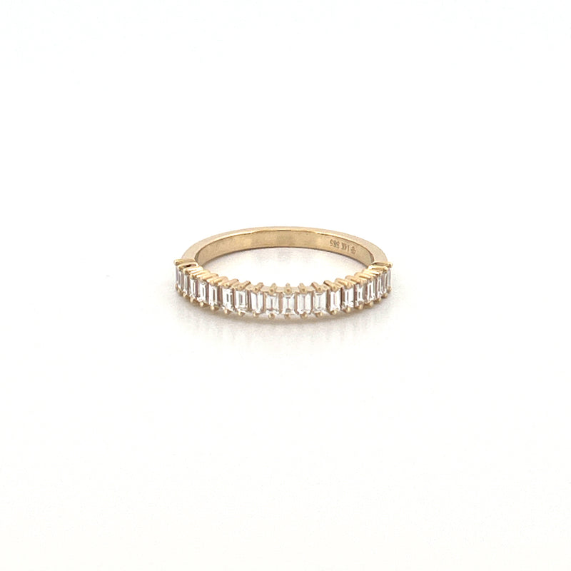 14K Gold Thin Baguette Diamond Band