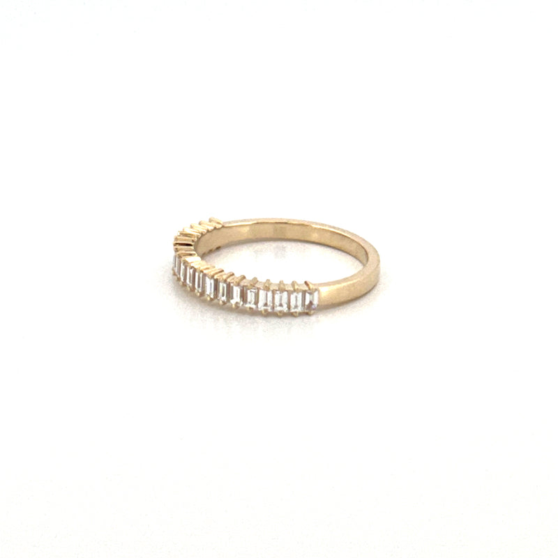 14K Gold Thin Baguette Diamond Band