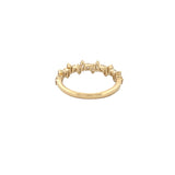 14K Gold Staggered Round and Baguette Diamond Band