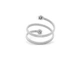 14K Gold Ribbed Coil Diamond Cuff Band