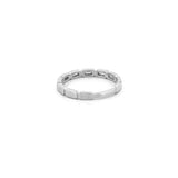 14K Gold Ribbed Baguette Diamond Inset Bezel Band