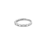 14K Gold Inset Baguette Diamond with Prong Set Bezel Style Band