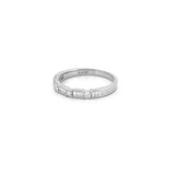 14K Gold Alternating Round and Channel Baguette Diamond Band