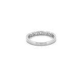 14K Gold Alternating Round and Channel Baguette Diamond Band