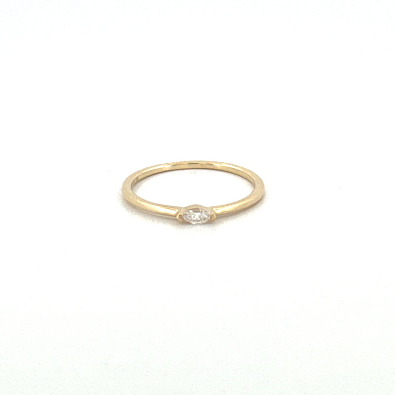 14K Gold East West Marquise Solitaire Band