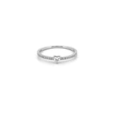 14K Gold Heart Diamond Prong Setting Band