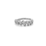 14K Gold Spiral Diamond Pavé Band
