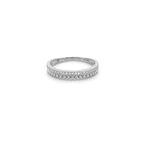 14K Gold Beaded Edge and Diamond Round Band