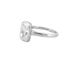 14K Gold 3.00 Carat Lab Grown Cushion Solitaire Cathedral Engagement Ring with Under Halo