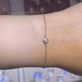 14K Gold Diamond Bezel Bracelet