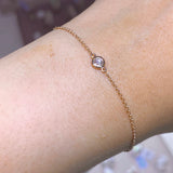 14K Gold Diamond Bezel Bracelet