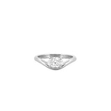 14K Gold 0.50 Carat Lab Grown Oval Diamond Curve Solitaire Engagement Friendship Mother Daughter Ring