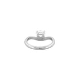 14K Gold 0.50 Carat Lab Grown Oval Diamond Curve Solitaire Engagement Friendship Mother Daughter Ring