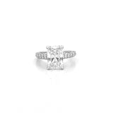 14K Gold 3.00 Carat Lab Grown Radiant Diamond 3D Cathedral Full Diamond Engagement Ring