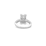 14K Gold 3.00 Carat Lab Grown Radiant Diamond 3D Cathedral Full Diamond Engagement Ring