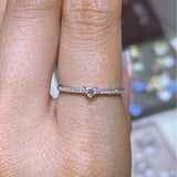 14K Gold Basket Set Diamond Heart Band