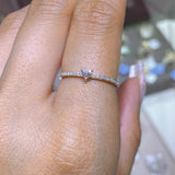 14K Gold Basket Set Diamond Heart Band