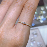 14K Gold Basket Set Diamond Heart Band